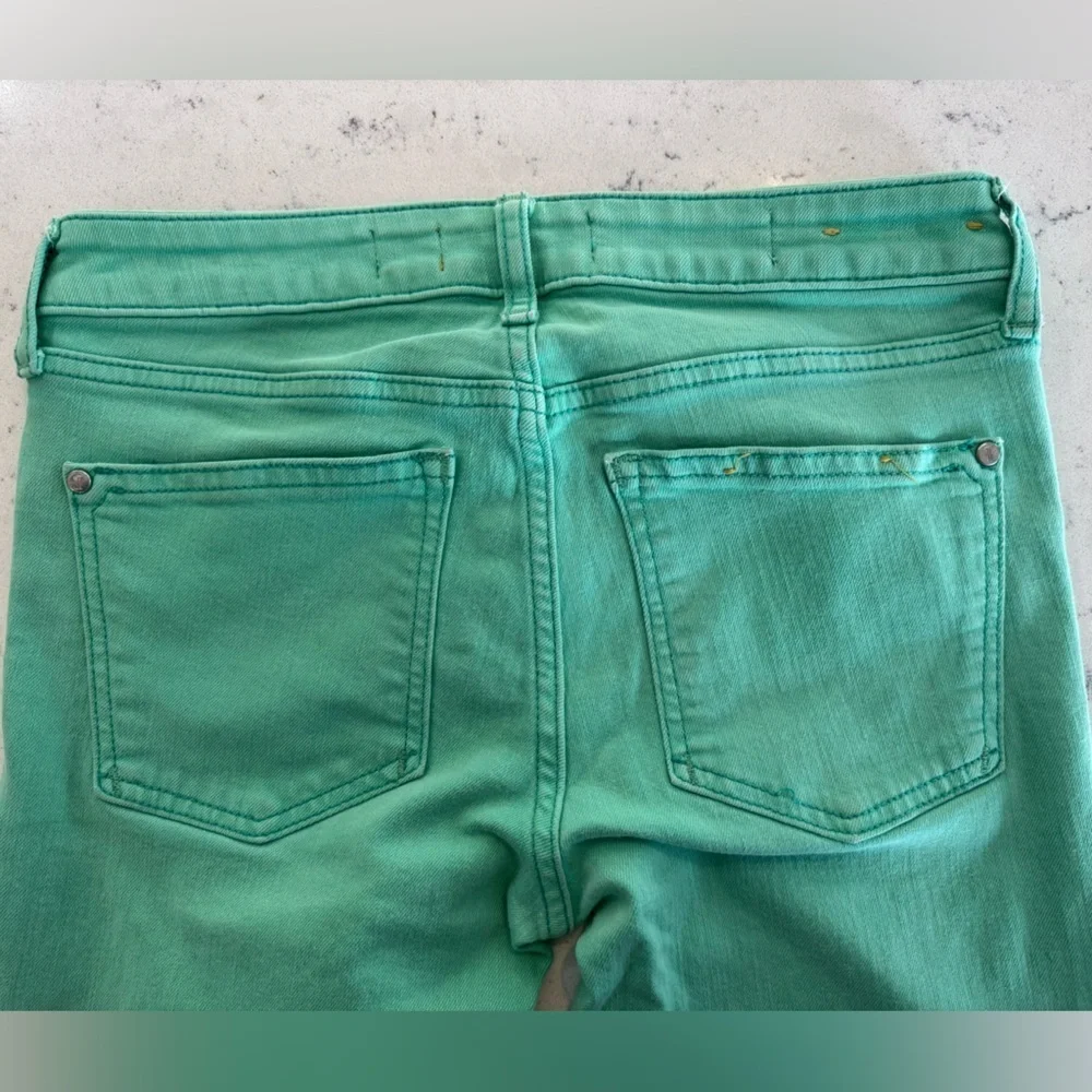 Pilcro Anthropologie mint Green Crop Ankle Jeans Size 25 - Picture 9 of 11